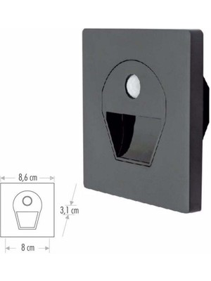 Sensörlü Koridor Aydınlatma 1W CT-5170 Siyah 3200K (Gün Işığı)
