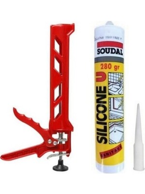 Genel Amaçlı Soudal Şeffaf Silikon 280 ml ve Plastik Silikon Tabancası