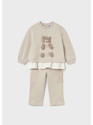 Mayoral Kız Bebek Bej Sweat Pantolon Takım 2843