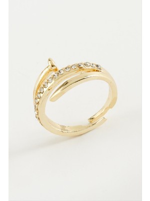 Resveq Çivi Taşlı Yüzük-Sarı