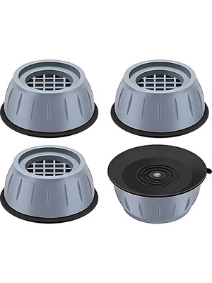 4lü Makine Ayağı Sarsıntı Ses Önleyici Kaydırmaz Vantuzlu-Koltuk Ayağı Siyah Siyah 4'lü Beyaz Eşya A