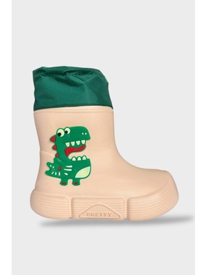 Çocuk Kışlık Su Geçirmez Yağmur Botu Bej