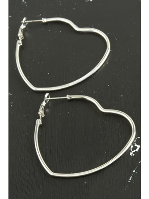 Resveq Yıldız Trend Küpe 6 Cm-Gümüş Rengi