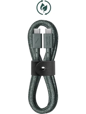Native Union Belt Cable-Type-C-C Slate Green 1.2m Şarj Kablosu