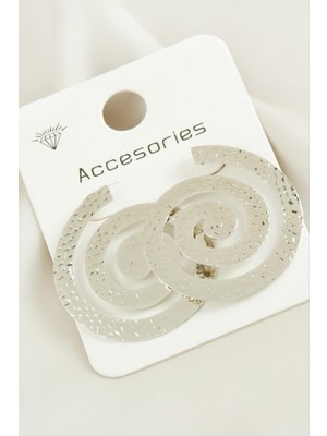 Resveq Spiral Trend Metal Küpe-Gümüş Rengi