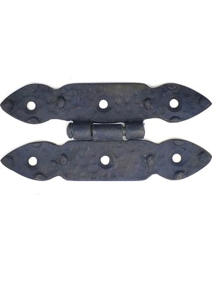 Antika Tarz Dekoratif Pirinç Düğmeli Menteşe - 117X57 Mm, Oksit - Lisinya