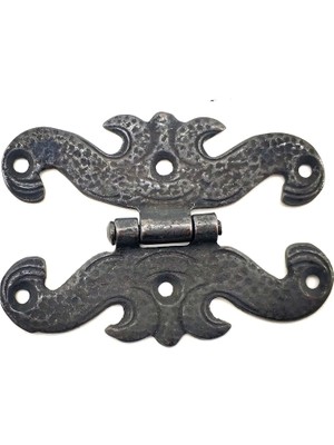 Antika Tarz Dekoratif Pirinç Kelebek Menteşe - 63X45 Mm, Oksit - Lisinya