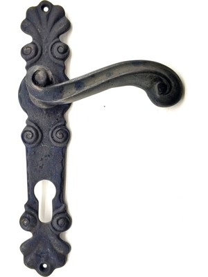 Antika Tarz Dekoratif Pirinç Okyanus Yale Kapı Kolu - 230X46 Mm, Oksit - Lisinya