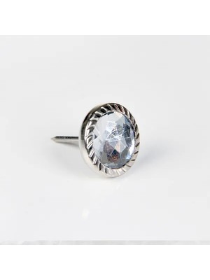 Dekoratif Parlak Taşlı Kabara Raptiye 17 mm - 500 - Lisinya