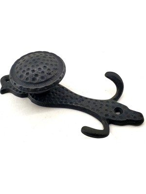 Antika Tarz Dekoratif Pirinç Portmanto Askı - 150X72 Mm, Oksit - Lisinya