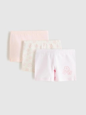 Beli Lastikli Çiçek Baskılı Kız Çocuk Boxer 3'lü  (W5)