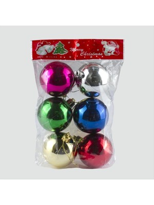 6'lı Orta Cici Top Yılbaşı Ağaç Süsü