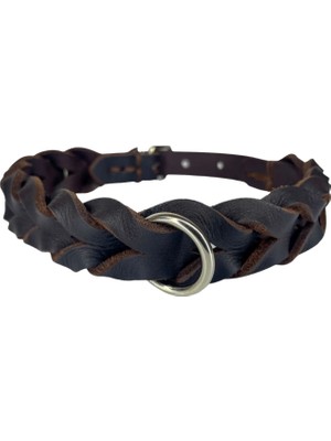 Haven Hakiki Deri Örgü Köpek Tasması