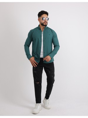 Flam Keten Slim Fit Spor ve Şık Erkek Gömlek