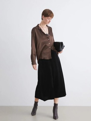 Beli Lastikli A Kesim Kadife Etek  (W5)