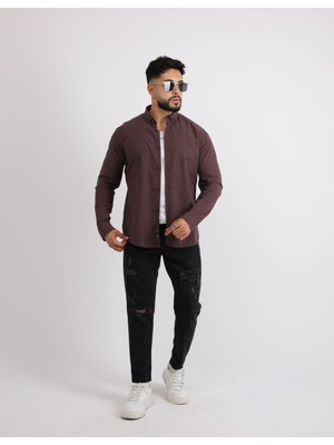 Flam Keten Slim Fit Spor ve Şık Erkek Gömlek