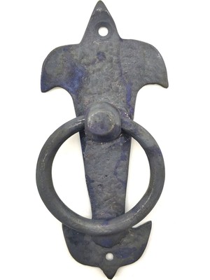 Antika Tarz Dekoratif Pirinç Lale Kapı Halkası - 165X70MM, Oksit - Lisinya