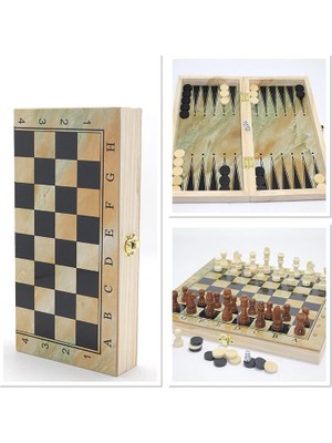 Ahşap Satranç ve Tavla Seti ALK4240 - Lisinya