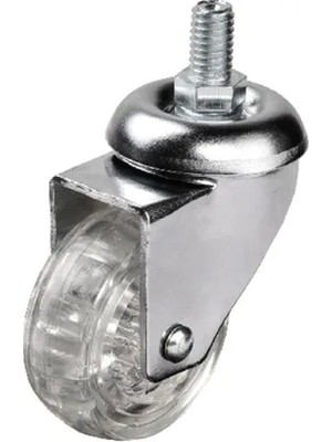 302 - 50X20 mm Şeffaf Makaralı Vidalı Teker - Lisinya