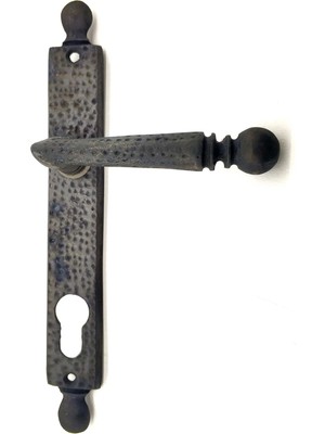 Antika Tarz Dekoratif Pirinç Misket Oda Kapı Kolu - 245X34 Mm, Oksit - Lisinya
