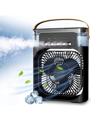 Taşınabilir Işıklı 5 Spreyli Vantilatör Buzlu Buharlı Vantilatör Mini Fan Nemlendirici - Lisinya
