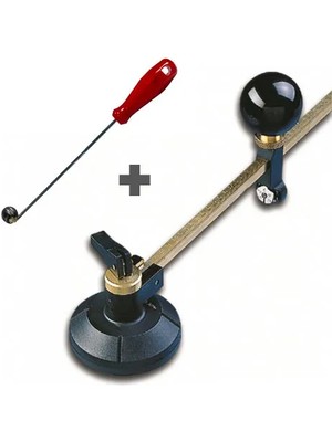 Menfez Açma Seti - Cam Kesme Pergeli 40 cm + Küre Cam Tokmağı - Lisinya