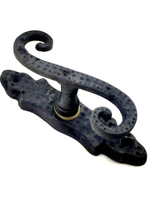 Antika Tarz Dekoratif Pirinç Kıvrık Pencere Kolu - 130X33 Mm, Oksit - Lisinya