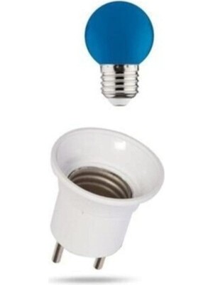 Duy Fişli 1W E-27 Duylu Renkli Ledli Gece Lambası Ampulü Mavi Işık Mavi Işık E27 LED Ampul 1 Watt Ma