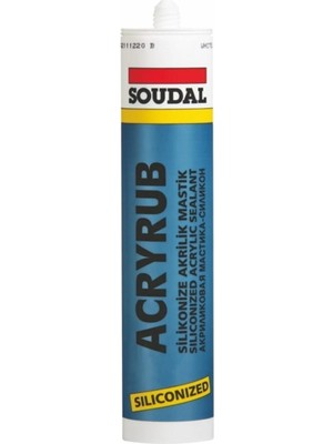 Soudal Silikonize Mastik Beyaz 500GR Soudal Acryrub Silikonize Mastik