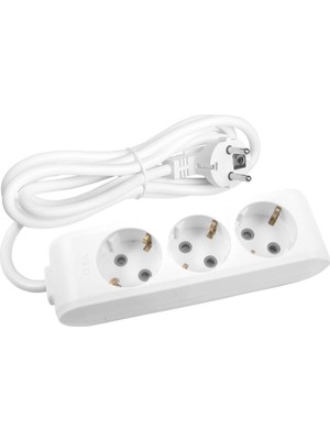 Multi-Let Üçlü 1 Metre Kablolu Grup Priz 90113301 1 Yok Yok Beyaz
