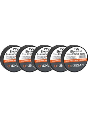 Günsan Izole Bant Siyah 5 Adet Elektrik Bandı Siyah