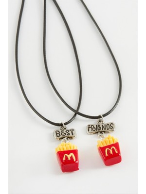 Resveq Patates Arkadaşlık Kolyeleri Çift Kolye-Kırmızı