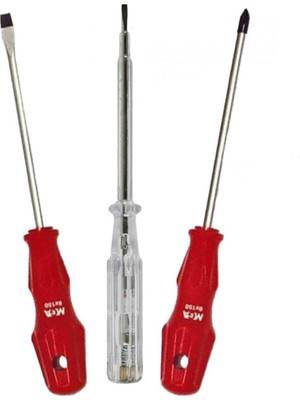 Mega Tornavida Seti (Düz Tornavida + Yıldız Tornavida + Kontrol Kalemi) Tornavida Seti