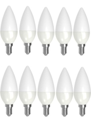 10 Adet 5-7 Watt E14 Ince Duy Beyaz Işık Mum Buji LED Ampul Beyaz Işık E14 LED Ampul 7 Watt Yok Cn B
