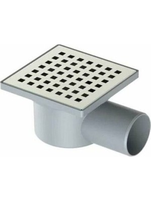 Kare Yandan Çıkışlı Yer Süzgeci 10X10 50MM Gider Süzgeci