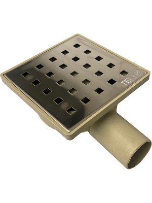 Tema Krom Yer Sifonu Yandan Çıkış 32 mm 10X10 cm - Yer Sifonu Gider Süzgeci Süzgeç, Banyo Süzgeci,