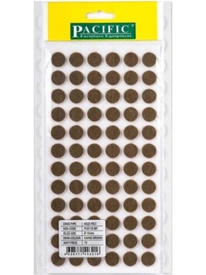 Pacıfıc Kahverengi Yapışkanlı Yuvarlak Mobilya Keçesi 15*15 mm Keçeler Kahverengi