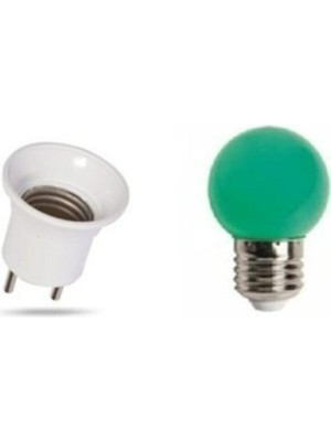 Duy Fişli 1W E-27 Duylu Renkli Ledli Gece Lambası Ampulü E27 LED Ampul 1 Watt Yeşil