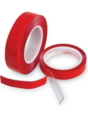 Meşem Çift Taraflı Akrilik Bant 18MMX2MT Çift Taraflı Bant Kırmızı Tr