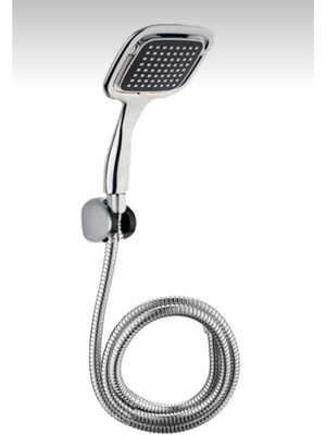 Kare Duş Seti Duş Başlığı Duş Spiral Hortum Duş Seti Plastik