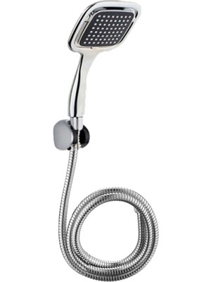 Siyah Kare Lüx Duş Banyo Seti Duş Başlığı Duş Hortumu Duş Mafsalı Lüx Banyo Duş Seti Duş Seti Krom T
