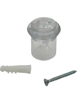Metali 5cm Plastik Şeffaf Yer Kapı Stoperi 2'li Tr