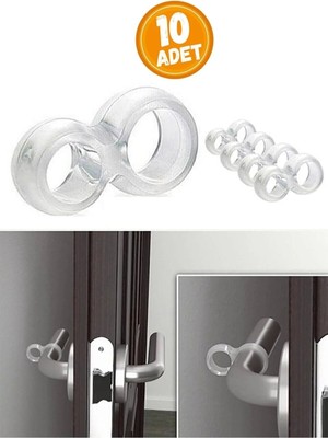 (10 Adet) Plastik Kapı Kolu Stoperi Kapı Kolu Tamponu 10 Adet Kapı Güvenliği Şeffaf Yumuşak Plastik