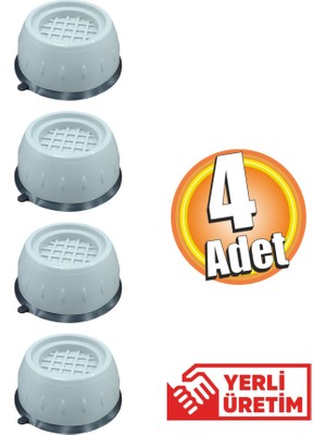Çamaşır Makinesi Titreşim Engelleyici Stoper ve Mobilya Yükseltici Takoz 4'lü Set