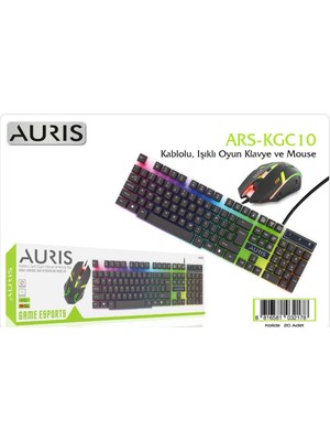 ARS-KGC10 Işıklı Oyuncu Kablolu Klavye ve Mouse Set