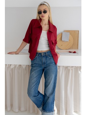 Kadın Scuba Kumaş Fermuarlı Ceket – Yapılandırılmış & Günlük Stil