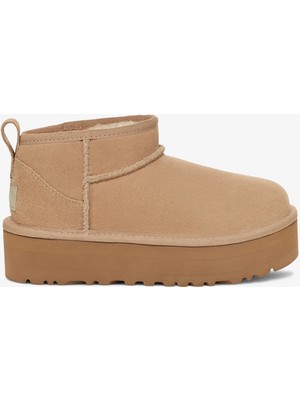 UGG Classic Ultra Mini Platform Krem Terlik Çocuk Kız Çocuk İçin Rahat Taban Özellikli
