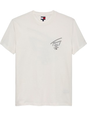 Tjm Reg Sıgn Cıty Tee Ext Erkek Beyaz T-Shirt - DM0DM22120