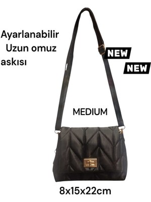 Gözen Shop Omuz Askılı Zincir Saplı Kilitli Kapaklı Kapitone Desenli Çantası
