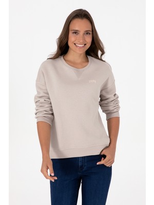 U.S. Polo Assn. Kadın Taş Şardonlu Bisiklet Yaka Basic Sweatshırt 50313586-VR049
